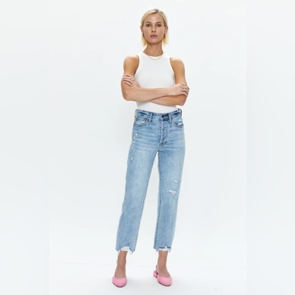 PAIGE CHARLIE HIGH RISE CLASSIC STRAIGHT ANKLE JEAN - DOLORES PARK